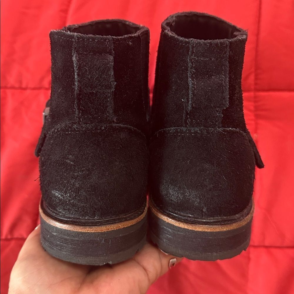 L.L. Bean Suede Booties Black Chelsea Style Size 8.5 - Picture 7 of 10